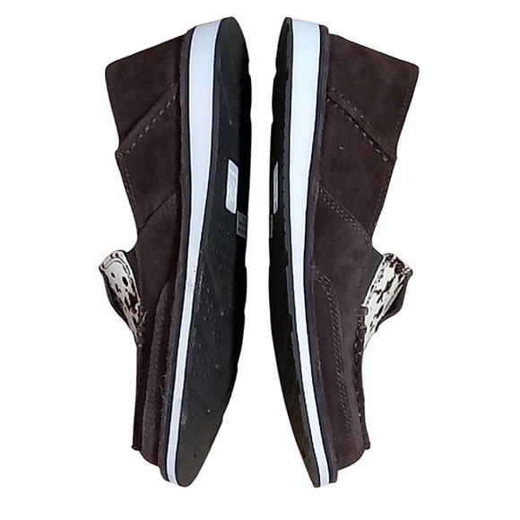 Ariat Cruiser Loafers in Chocolate Chip Suede Spotted Hair On Leather Slip On - Picture 9 of 13